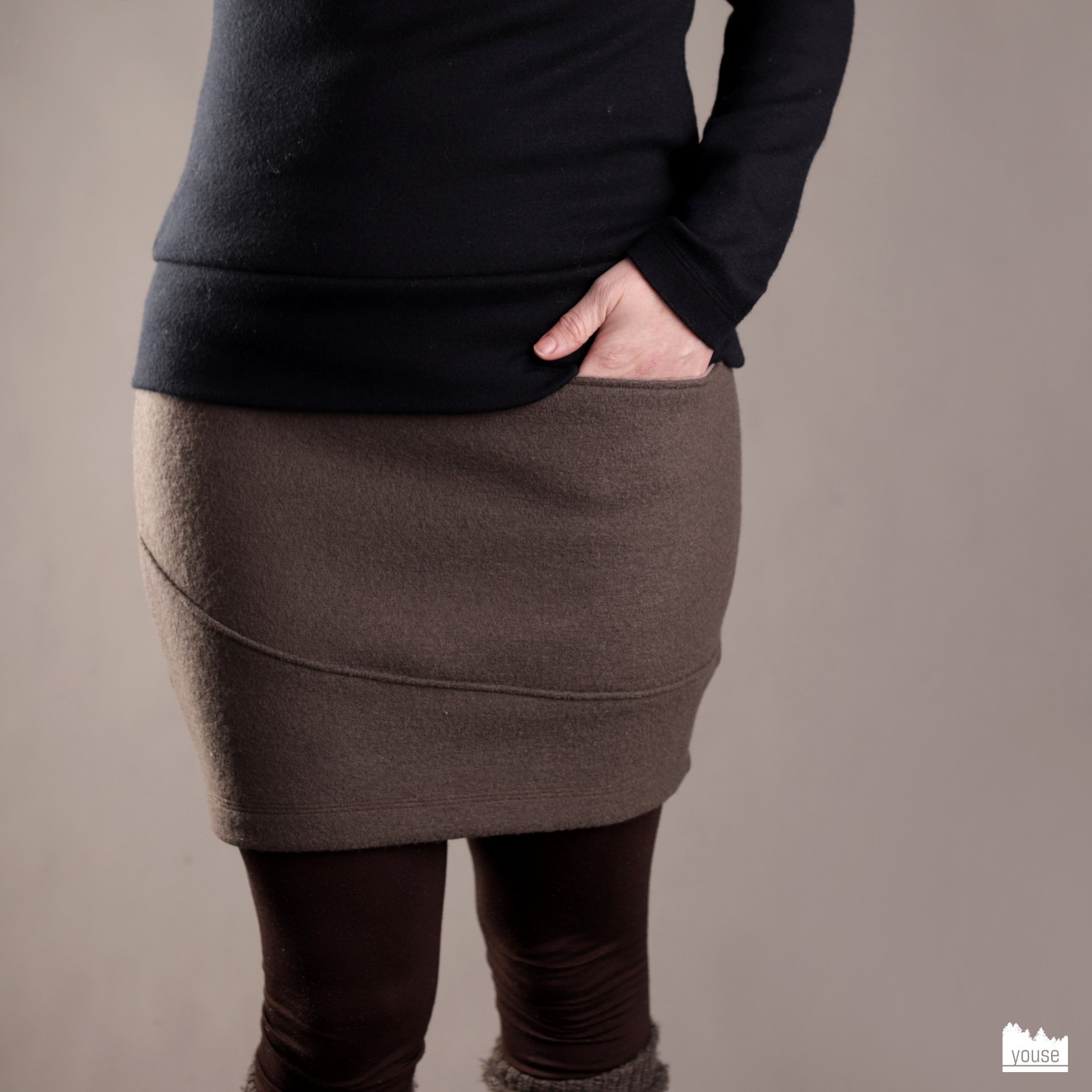 Walk Rock Dia aus Bio Merinowolle Größe 38 , Farbe braun